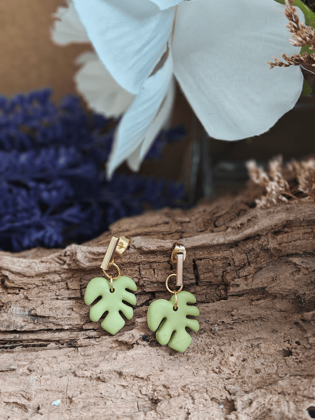 monstera earrings